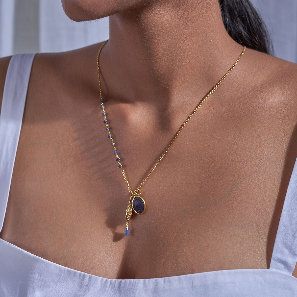 Iolite Charm Necklace
