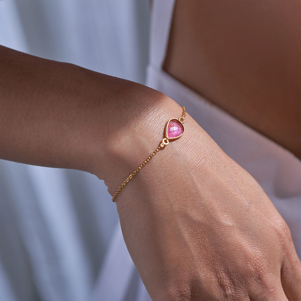 Pink tourmaline bracelet