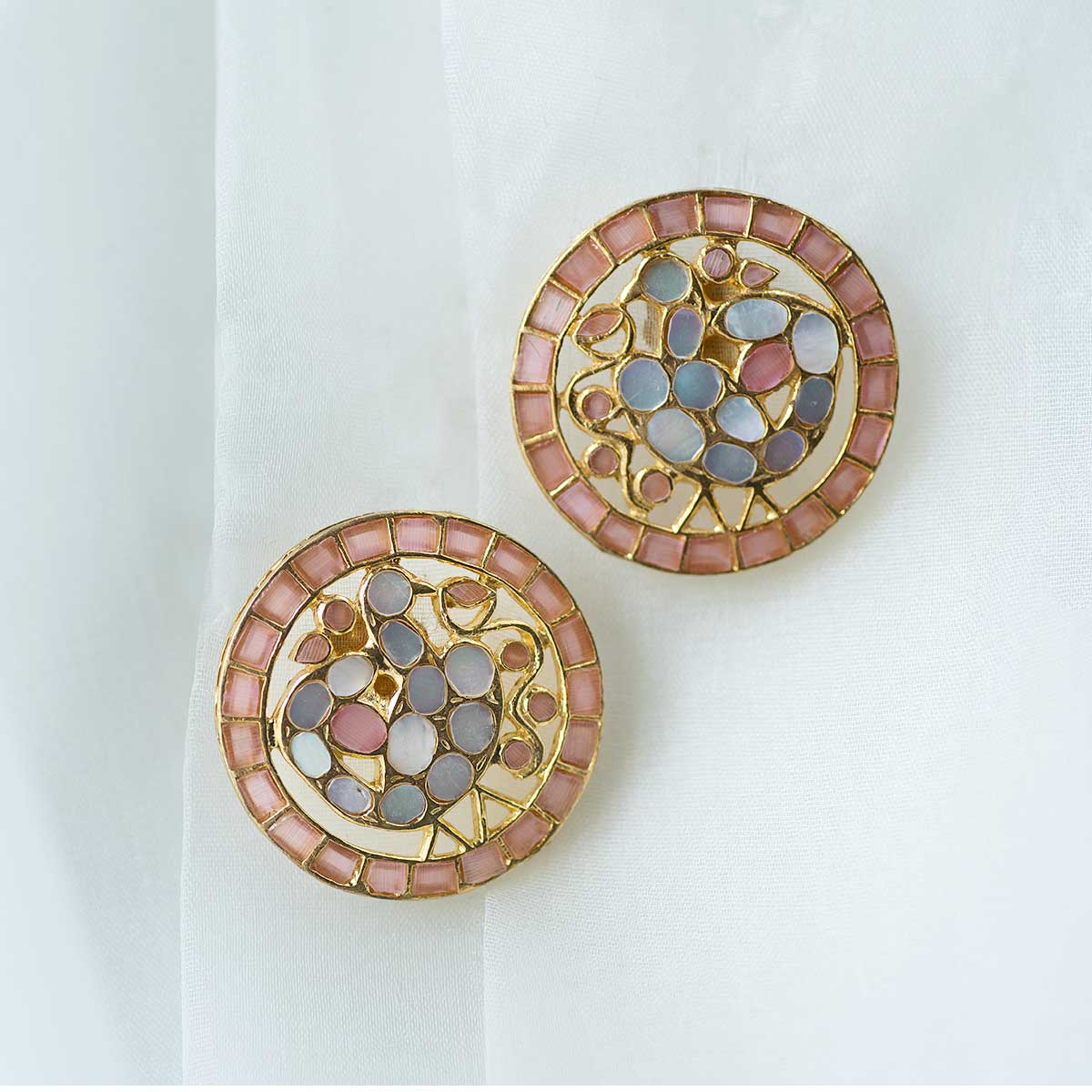 Roja Peacock Studs - Mother of pearl