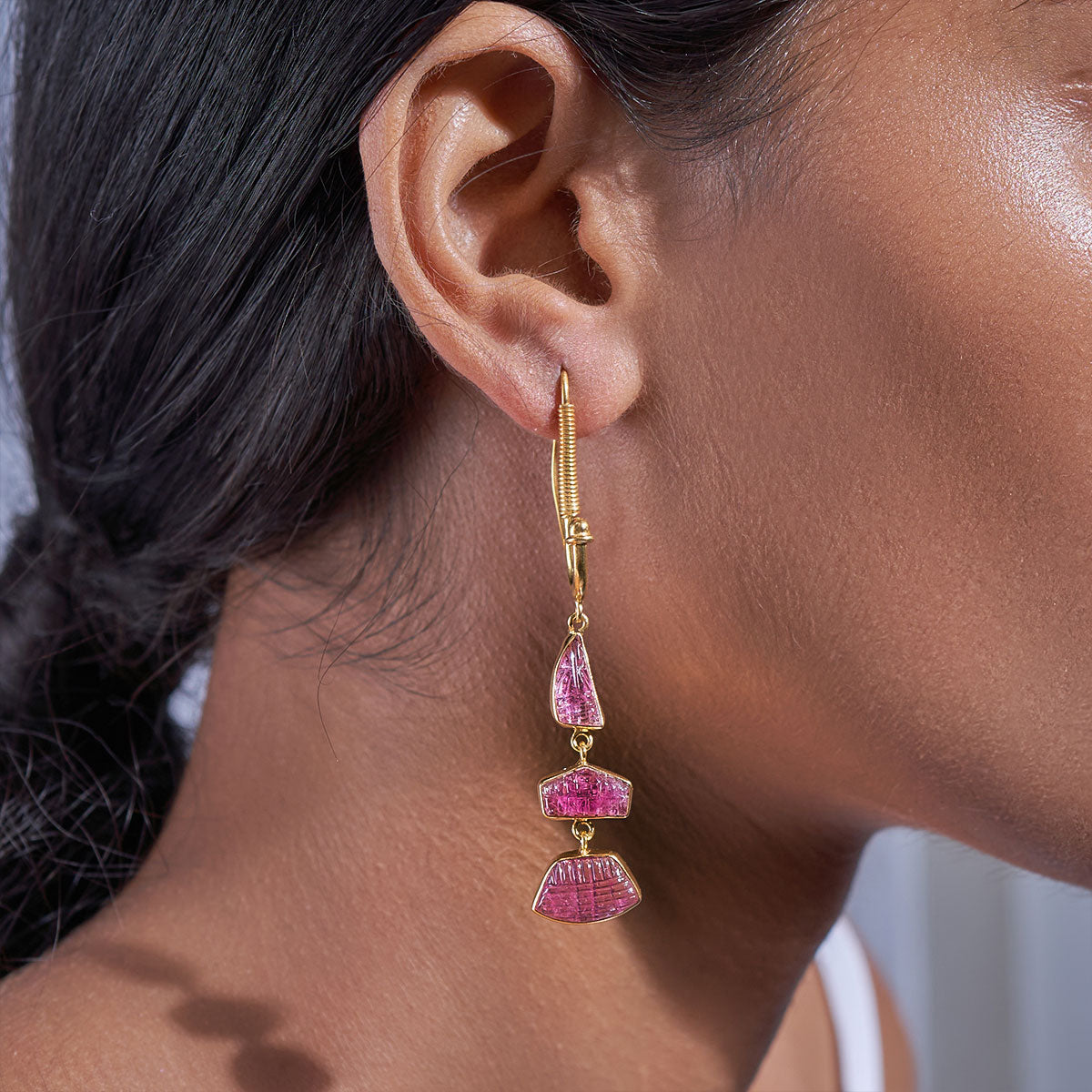 Fuschia Pink Tourmaline Drops