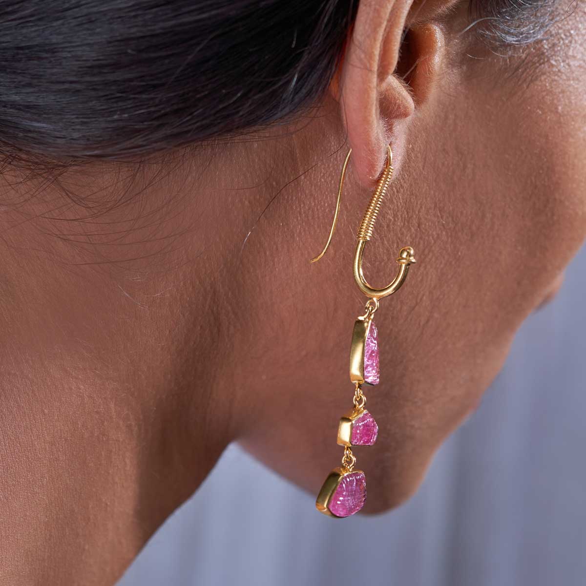 Fuschia Pink Tourmaline Drops