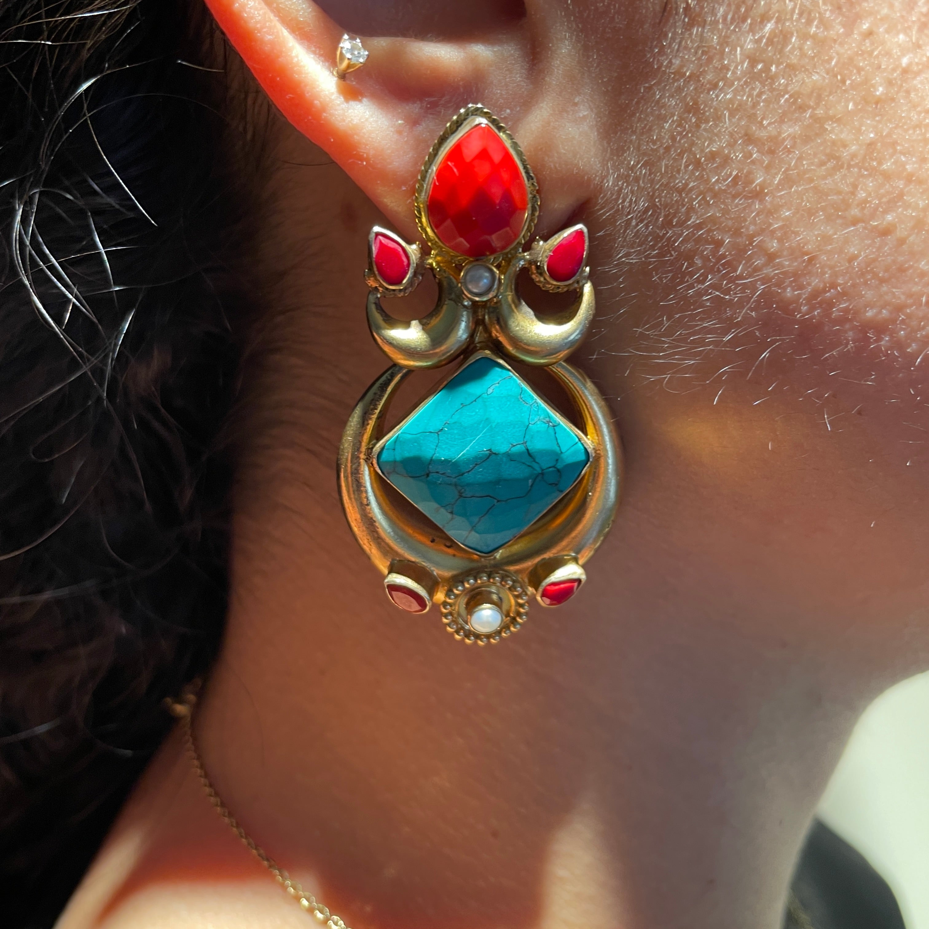 Scarlet Aqua Fusion Earrings