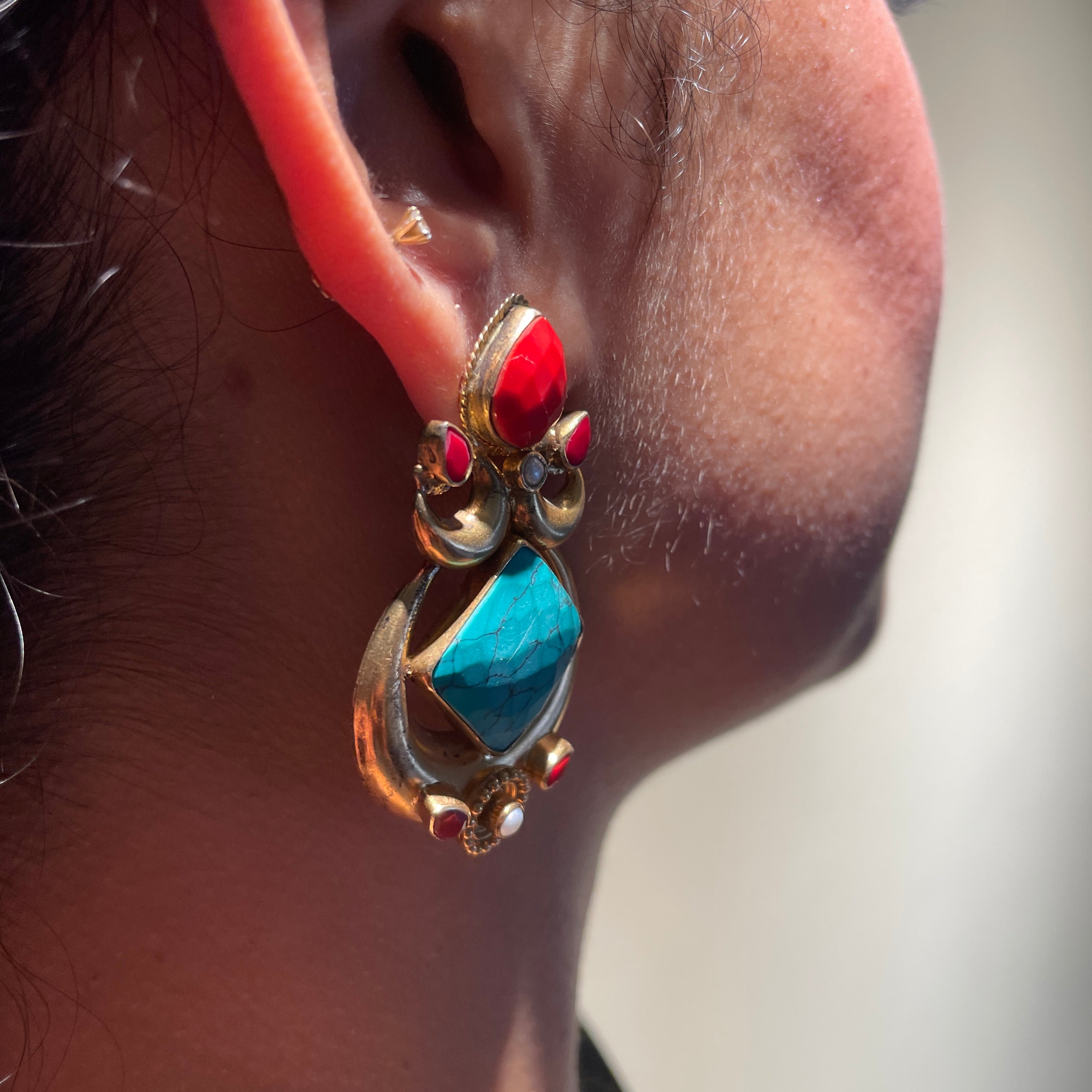 Scarlet Aqua Fusion Earrings