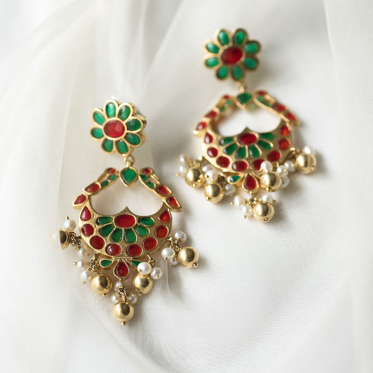 Paro Bali earrings Red & Green