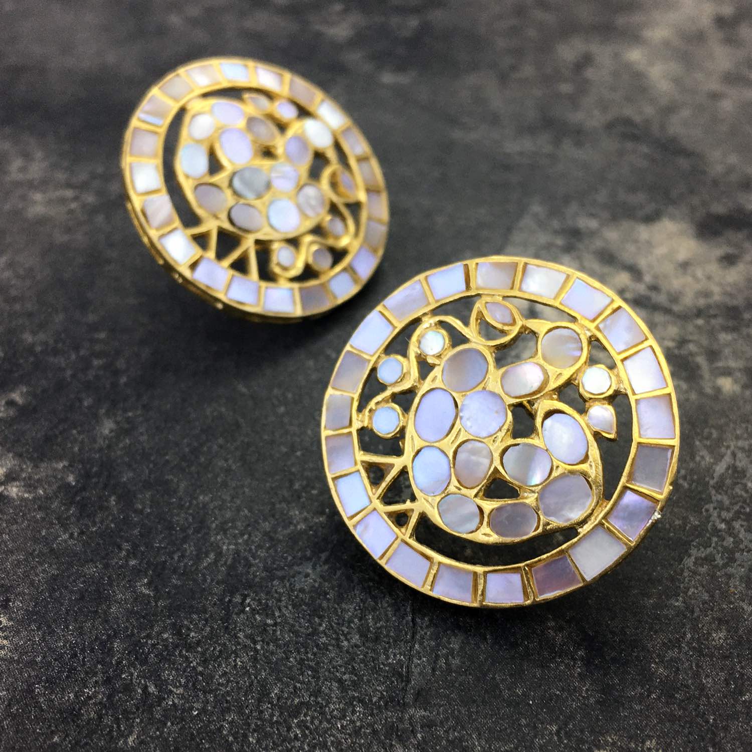 Roja Peacock Studs - Mother of pearl