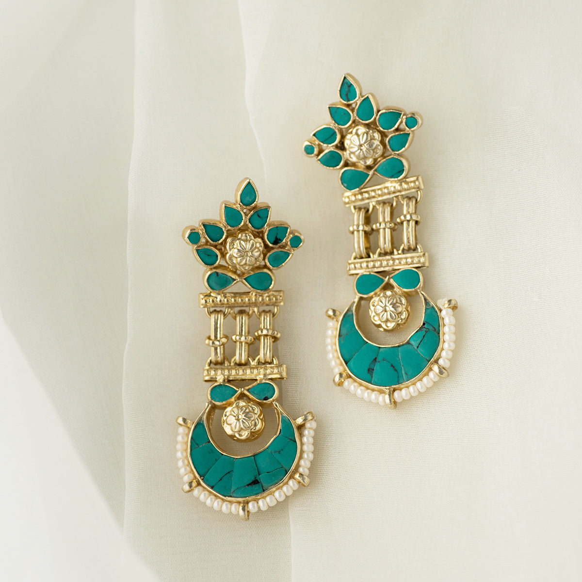 Templetree earrings - Turquoise