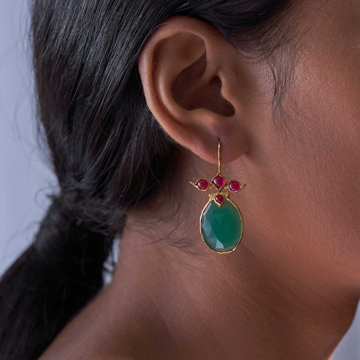 Gul earrings - Onyx green