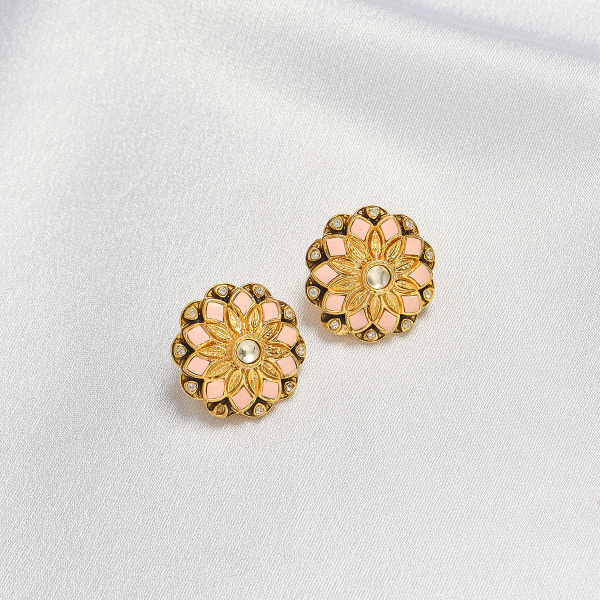 Pastel pink Primrose Studs  - Summer festive edit