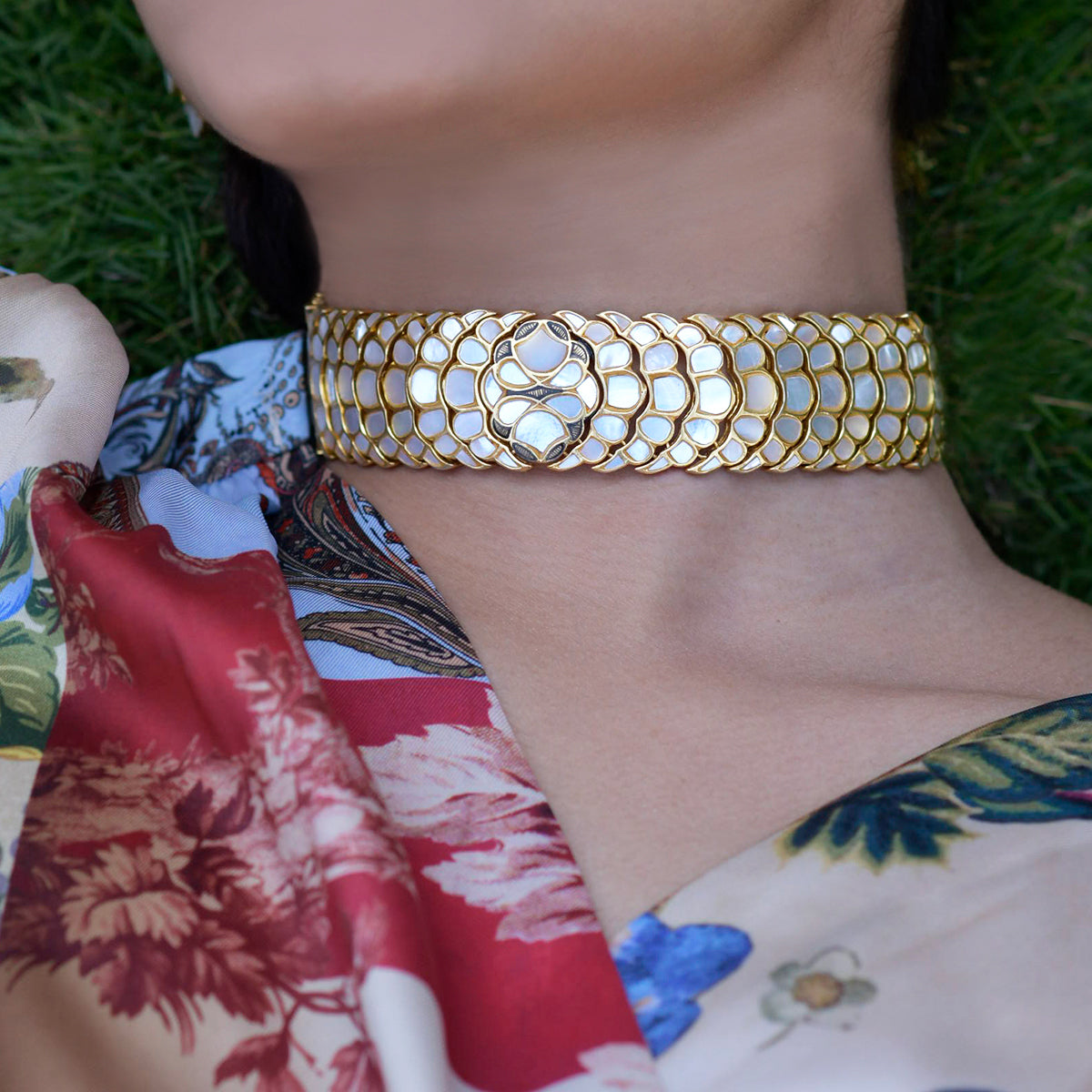 Signature mother of pearl choker